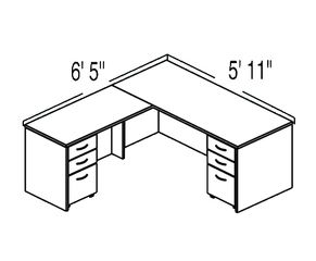 Bush C Series Corsa Medium Cherry Design 7 - Plan For 5' 11" x 6' 5" Work Station