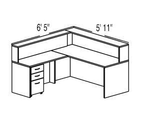 Bush C Series Corsa Medium Cherry Design 8 - Plan For 5' 11" x 6' 5" Work Station
