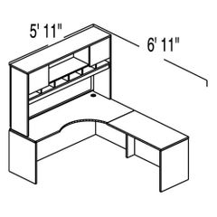 Bush C Series Corsa Mocha Cherry Design 10 - Plan For 5' 11" x 6' 11" Work Station