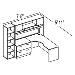 Bush C Series Corsa Mocha Cherry Design 16 - Plan For 5' 11" x 7' 5" Work Station