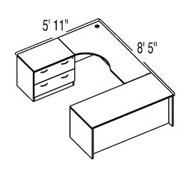 Bush C Series Corsa Mocha Cherry Design 23 - Plan For 5' 11" x 8' 5" Work Station