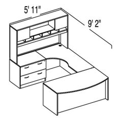 Bush C Series Corsa Mocha Cherry Design 27 - Plan For 5' 11" x 9' 2" Work Station