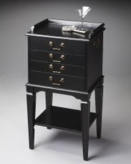 Butler Black Licorice Silver Chest with Felt-Lined Drawers