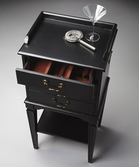 Butler Black Licorice Silver Chest with Felt-Lined Drawers