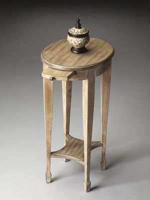 Butler Driftwood Pull Out Tray Accent Table