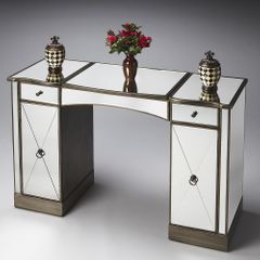 Butler Glitzy Mirror and Pewter Trim Vanity
