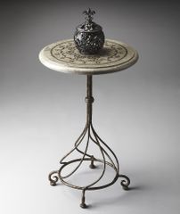 Butler Metalworks Insignia with Swirl Pedestal Accent Table