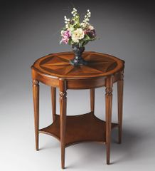 Butler Olive Ash Burl Classic Old World Starburst Accent Table