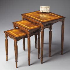 Butler Olive Ash Burl Three Piece Nesting Tables