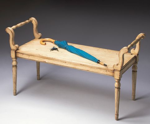 Butler Physically Distressed Vanilla Finish Bench