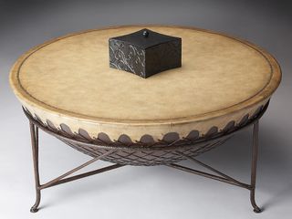 Butler Specialty Drum Cocktail Table Mountain Lodge Finish