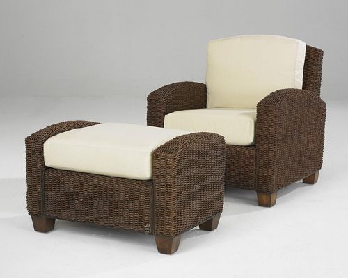 Cabana Banana Chair with Ottoman in Cocoa - Home Styles - 5402-100