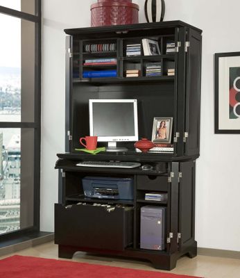 Cabinet and Hutch in Ebony - Bedford - 5531-190