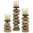 Cairn Candleholders with Glass Votive Cup (Set of 3) - IMAX - 9504-3