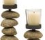 Cairn Candleholders with Glass Votive Cup (Set of 3) - IMAX - 9504-3