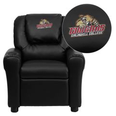 Caldwell College Embroidered Black Kids Recliner - DG-ULT-KID-BK-41012-EMB-GG