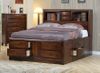 California King Size Bed - Hillary California King Size Storage Bed in Warm Brown - Coaster - 200609KW