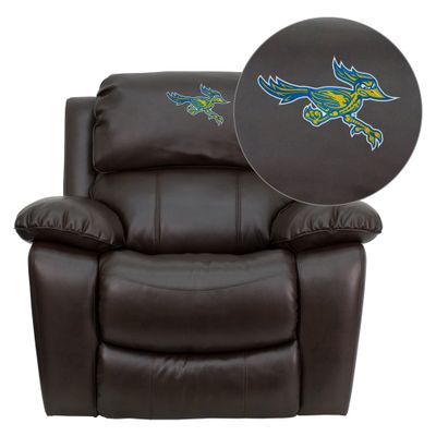 California State University - Bakersfield Roadrunner Leather Rocker Recliner  - MEN-DA3439-91-BRN-41013-EMB-GG