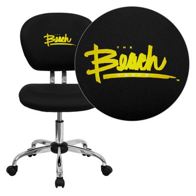 California State University - Long Beach 49ers Black Mesh Task Chair - H-2376-F-BK-45005-EMB-GG