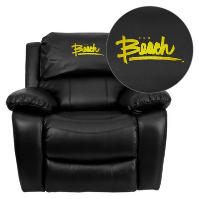California State University - Long Beach 49ers Leather Rocker Recliner  - MEN-DA3439-91-BK-45005-EMB-GG