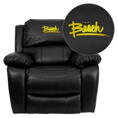 California State University - Long Beach 49ers Leather Rocker Recliner  - MEN-DA3439-91-BK-45005-EMB-GG