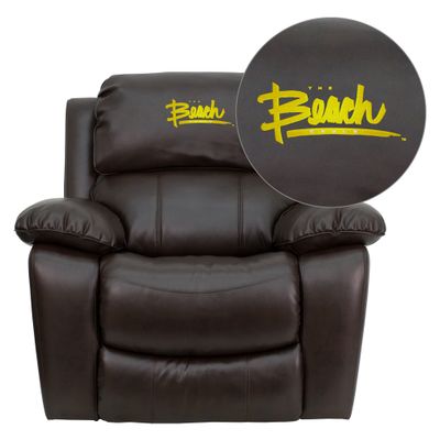 California State University - Long Beach 49ers Leather Rocker Recliner - MEN-DA3439-91-BRN-45005-EMB-GG