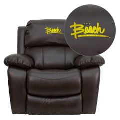 California State University - Long Beach 49ers Leather Rocker Recliner - MEN-DA3439-91-BRN-45005-EMB-GG
