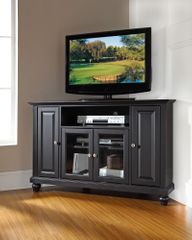 Cambridge 48" Corner TV Stand in Black - CROSLEY-KF10006DBK
