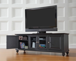 Cambridge 60" Low Profile TV Stand in Black - CROSLEY-KF10005DBK