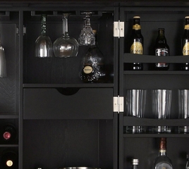 Cambridge Expandable Bar Cabinet in Black Finish - Crosley Furniture - KF40001DBK