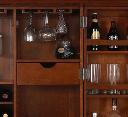 Cambridge Expandable Bar Cabinet in Classic Cherry Finish - Crosley Furniture - KF40001DCH