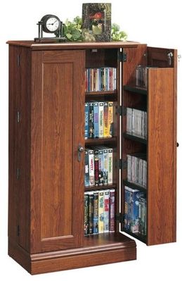 Camden County Audio / Video Storage Cabinet Planked Cherry - Sauder Furniture - 101750