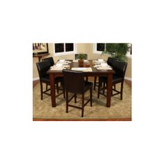 Cameo Counter Height Table Set with 6 Stools - American Hertiage - AH-713270