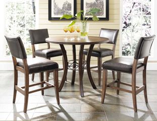 Cameron 5-Piece Counter Height Round Wood Dining Set with Parson Stools - Hillsdale Furniture - 4671CTBWS4