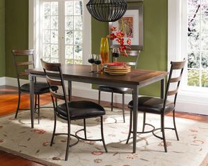 Cameron 5-Piece Rectangle Wood Dining Set with Ladder Back Chairs - Hillsdale Furniture - 4671DTBRC5
