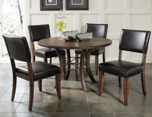 Cameron 5-Piece Round Wood Dining Set with Parson Chairs - Hillsdale Furniture - 4671DTBWC4