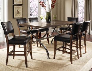 Cameron 7-Piece Counter Height Rectangle Wood Dining Set with Parson Stools - Hillsdale Furniture - 4671CTBRS47
