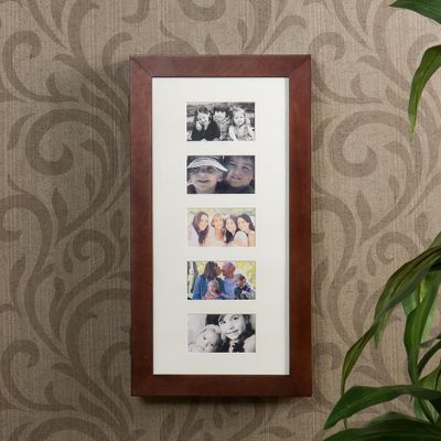 SEI Photo Display Wall-Mount Cherry Jewelry Armoire