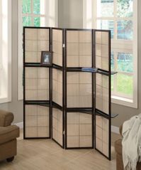 Cappuccino 4 Panel Folding Screen - 900166
