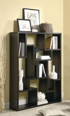 Cappuccino Asymmetrical Bookshelf - 800316