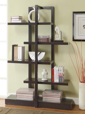 Cappuccino Bookshelf with 5 Open Shelves - 800317