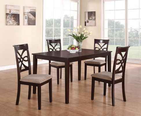 Cara 5 Piece Table Set in Dark cherry - 150441