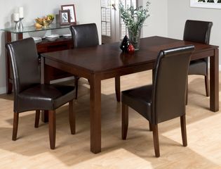 Carlsbad Cherry Dining Table with 4 Chestnut Chairs - 888-73
