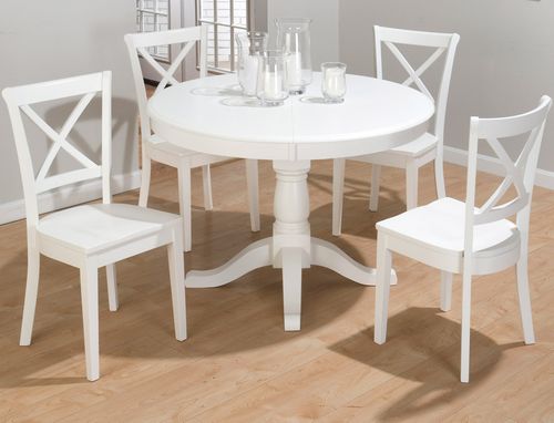 Casper White 5PC Round Dining Set - 662-66T