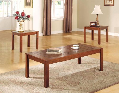 Casual 3 Piece Occasional Table Set with Pine Veneers - 700570