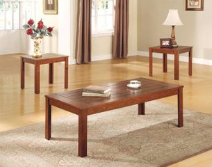 Casual 3 Piece Occasional Table Set with Pine Veneers - 700570