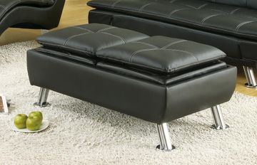 Casual Black Storage Ottoman - 300283
