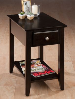 Casual Espresso Chairside End Table - 1037-7