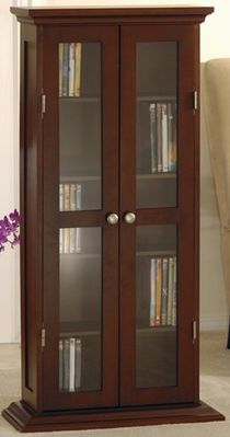 CD DVD Glass Doors Cabinet - Winsome Trading - 94944