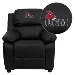 Central Missouri Mules Embroidered Black Leather Kids Recliner - BT-7985-KID-BK-LEA-41082-A-EMB-GG